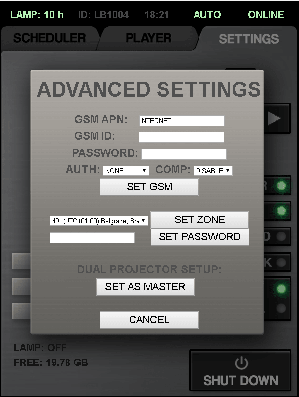 Advanced settings