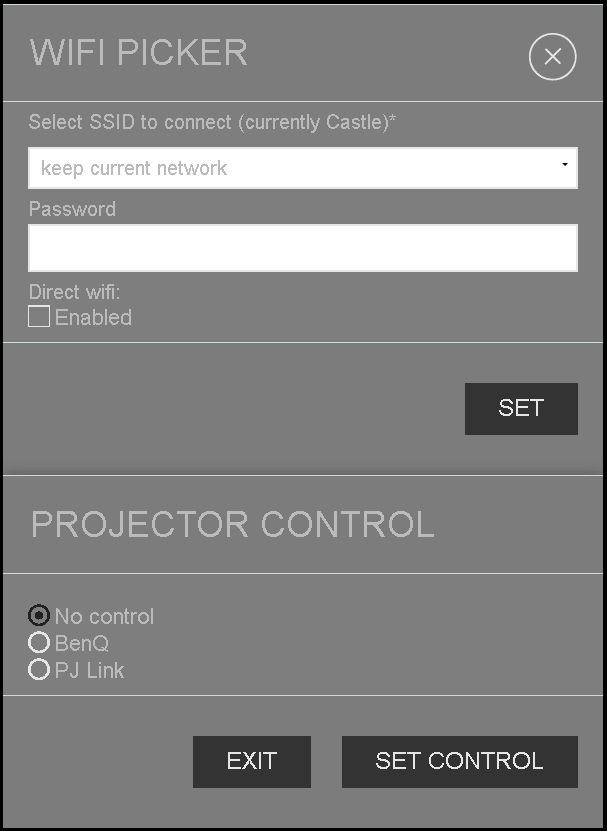 Control setup