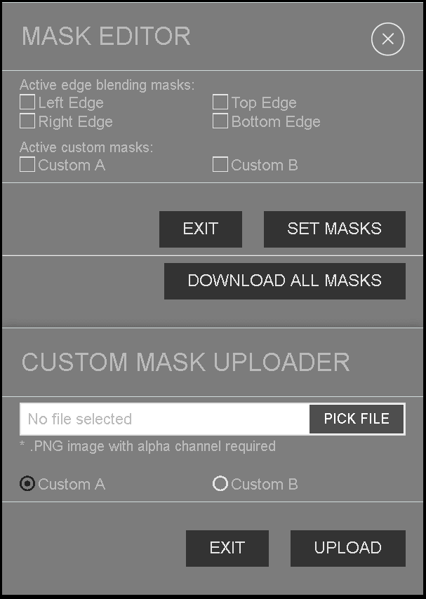 Mask settings